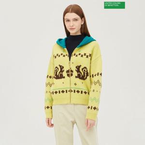 베네통 다람쥐 니트 후드집업 BAKC51361_YE