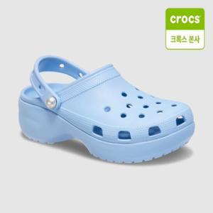 [크록스 본사] 클래식 플랫폼 펄클로그 우먼 블루칼시티 211231-4NS