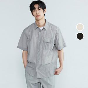[버커루]남성 나일론 크링클 반팔 포켓 카라 셔츠 B232SH350P