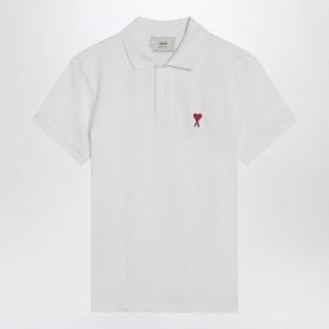 AMI PARIS White Ami De Coeur polo shirt BFUPL001760/Q_AMI-100