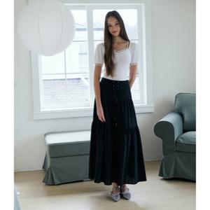 [에고이스트] ER2OSK07EG [BLUE LABEL] 레이스업 보헤미안 롱 스커트