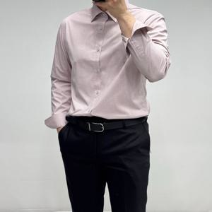 [바쏘옴므]남성4계절 다크핑크 기본핏 스판 정장셔츠APKWSZ5TD45