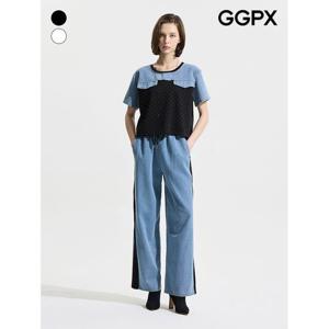 [GGPX]큐빅 포인트 데님 티 앤 팬츠 투피스 (GP4OP059F)