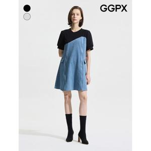 [GGPX]더블 지퍼 데님 미니 원피스 (GP4OP050F)