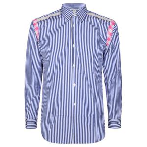 꼼데가르송 스웨터 FOB020S25 STRIPE CHECK Azzurro