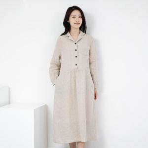 [모슬린]엄마옷 카라 반오픈 생활한복원피스 KD502292 마담/미시
