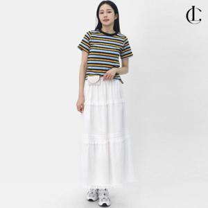 엘케이트 여성 롱치마 여름 밴딩스커트 플레어 레이스 편한 캉캉치마 LDORP002