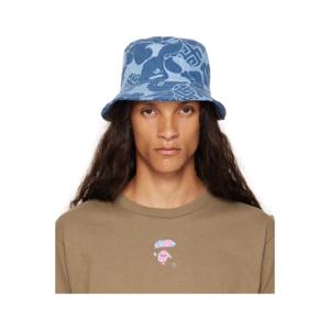 BAPE 버킷햇 블루 아시아 카모 데님 버킷햇 241546M140004