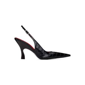 Stella McCartney 힐 블랙 엘사 포인트 토 슬링백 힐 251471F122004