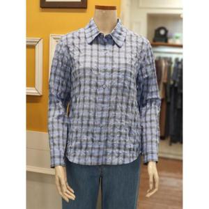 BCBG 세이브존01 캐리 체크 블라우스 B4B5B443