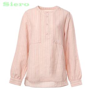 [시에로]헨리넥 반단작 스트라이프 셔츠 SI2SHF234
