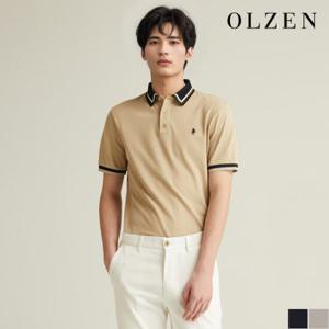 [올젠] 스포티 배색 반팔 카라 티셔츠 (ZOD2TT1311)