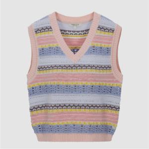 [써스데이아일랜드]7도 자카드 니트 베스트(T252MVT139W)