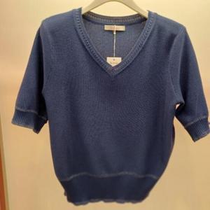 Latium HC06 깔끔한 무지 더블린 5부 브이넥 반팔 니트티 T2523sw16B