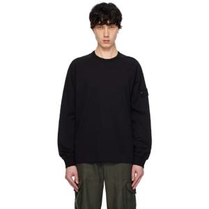 스톤아일랜드 스웨트셔츠 블랙 가먼트다잉 스웨트셔츠 251828M204015
