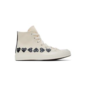 꼼데가르송 스니커즈 오프 화이트 Converse 척 70 멀티 하트 하이탑 스니커즈 242246M236003