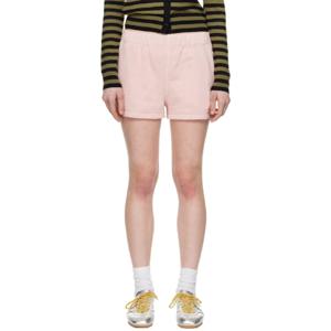 BAPE 반바지 핑크 피그먼트다잉 원 포인트 스웨트쇼츠 251546F088000