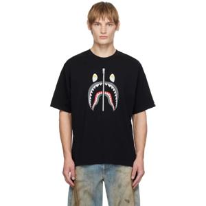 BAPE 티셔츠 블랙 샤크 말레이시아 티셔츠 251546M213045