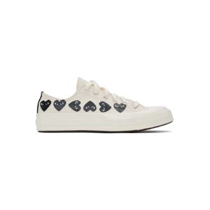 꼼데가르송 스니커즈 오프 화이트 Converse 척 70 멀티 하트 로우탑 스니커즈 242246M237003