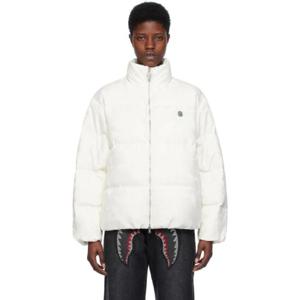 BAPE 패딩 오프 화이트 솔리드 카모 다운 재킷 232546F061000