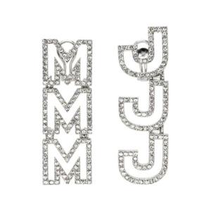 마크제이콥스 귀걸이 실버 Mj 로고 크리스탈 이어링 241190F022011