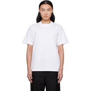 사카이 티셔츠 화이트 WTAPS 플로킹 프린트 티셔츠 251445M213033