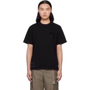사카이 티셔츠 블랙 WTAPS 플로킹 프린트 티셔츠 251445M213034