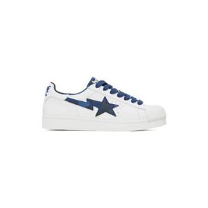 BAPE 스니커즈 화이트   네이비 스컬 스타 스니커즈 232546M237011