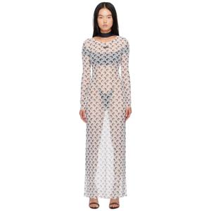 마린세르 원피스 화이트 올 오버 문 맥시 드레스 242020F055006