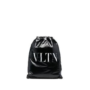 발렌티노 VLTN 로고 드로스트링 레더 백팩 851214