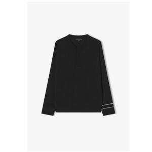 리버클래시 25S/S 블랙 소매배색 헨리넥 니트 LLS51581