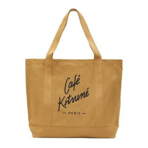 25 SS Maison Kitsune 남성 옐로우 카페 키츠네 토트백 251389M172014