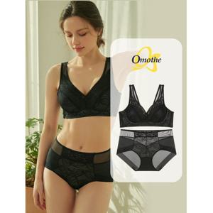 [오모떼] 수피마 더블쉐이핑 25차 브라팬티(OMDLBR25_2S) 2종/블랙