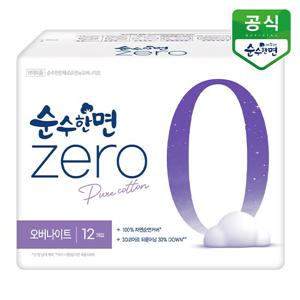 순수한면 생리대 제로 오버나이트 12P x 1팩 [마이]