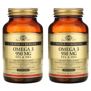 미국직구 Solgar 솔가 오메가3 EPA DHA 트리플 스트랭스 950mg 50소프트젤 2팩