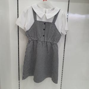 [소이]카라 뷔스티에 체크 원피스 23M1855_BK