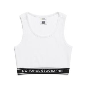 내셔널지오그래픽 N242WTS130 여성 크롭 민소매 티셔츠 WHITE