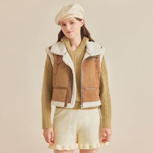 FOCUS  라인배색크롭에코무스탕조끼 PBBF4W1VT4961