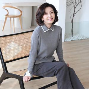 [쉬즈마담]T57252 도시적 이중소매 골지니트 60대 엄마옷