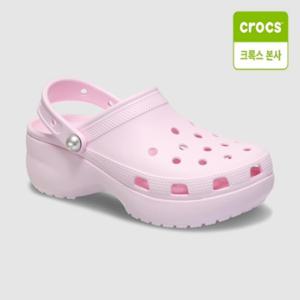 [크록스 본사] 클래식 플랫폼 펄클로그 우먼 핑크밀크 211231-6ZW