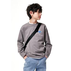 [블루테일HU] (AZA1TS07CG) 차콜 아웃도어 포인트 긴팔 티셔츠