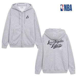 NBA 남녀공용 LA레이커스 백 레터링 오버핏 후드집업 N251TJ030P