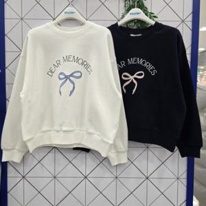 [에꼴리에]에꼴리에 주니어 볼륨 소매 리본 맨투맨티 25A0454