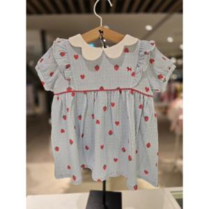 [블루독베이비] 25 SS(블루)하트딸기원피스(4531340001) 백일 돌 선물 나들이 여름 드레스 유아 아가옷 (45