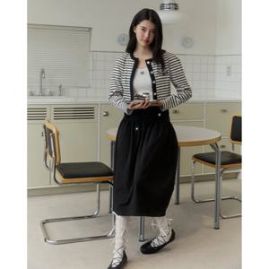[에고이스트][BLUE LABEL] 하트자수 스트라이프 크롭 가디건 ER2OCG04
