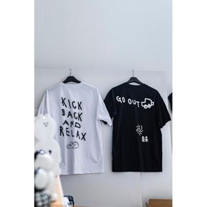 [코오롱스포츠] 남녀공용 그래픽 티셔츠 (GO OUT) JWTCM24831BLK