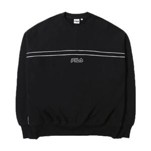 FILA 남성 오버핏 파이핑 맨투맨_FS2POD3115X-BLK