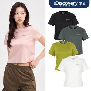 [무료반품][디스커버리] 여성 슬림크롭 반팔티셔츠 5종 택1 DWRS92053-SET