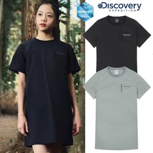 디스커버리키즈 DKOP71053 여아 프레시벤트 경량 우븐 포켓 반팔 원피스 (속바지포함)