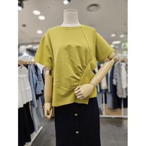 오조크 세이브존01 면폴리 밑단 셔링 포인트 오버핏 티셔츠 HOSMCTA582A